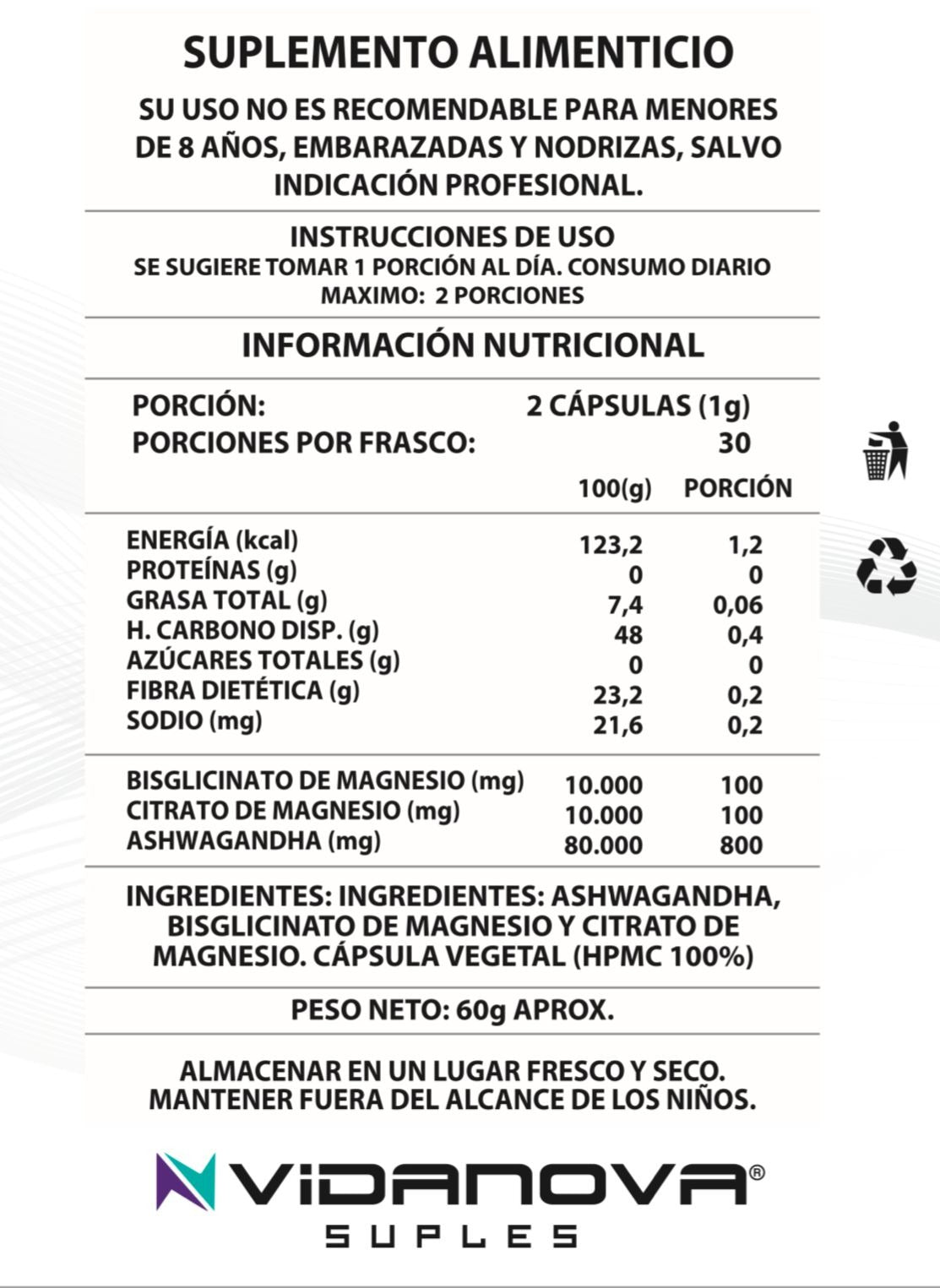 😴 Ashwagandha + Magnesio 60 CAPS — Estrés cero, sueño profundo y recuperación total