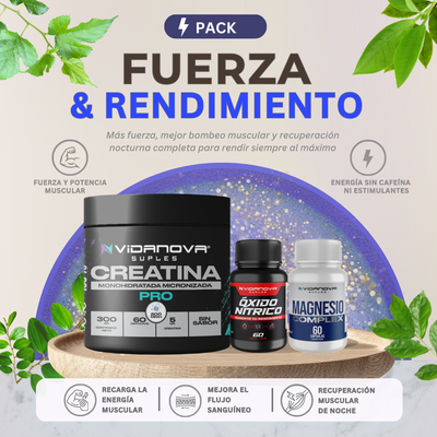 Pack Rendimiento — Recarga tu energía muscular, maximiza el flujo sanguíneo durante el entrenamiento y recupera el músculo mientras duermes