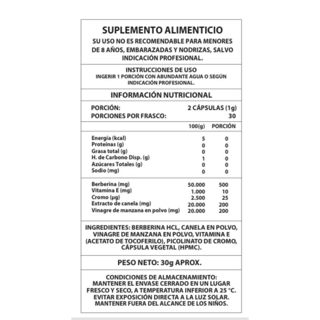 Berberina Complex 60CAPS — Activa tu metabolismo, estabiliza el azúcar y mejora tu salud cardiovascular desde adentro.