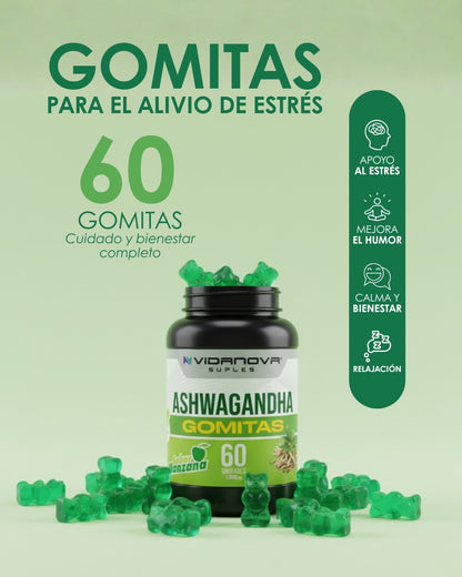 🌿 60 Gomitas Ashwagandha — Reduce el estrés y recupera tu energía