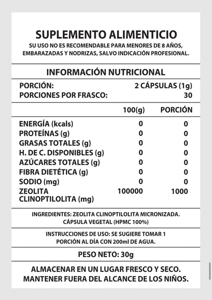 🪨✨ Zeolita 60 CAPS  — Detox profundo, elimina toxinas y purifica tu organismo