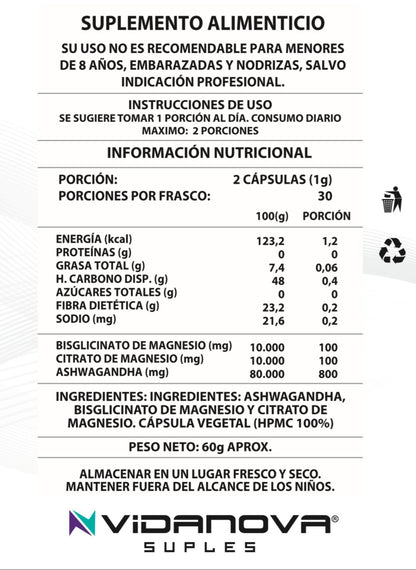 😴 Ashwagandha + Magnesio 60 CAPS — Estrés cero, sueño profundo y recuperación total