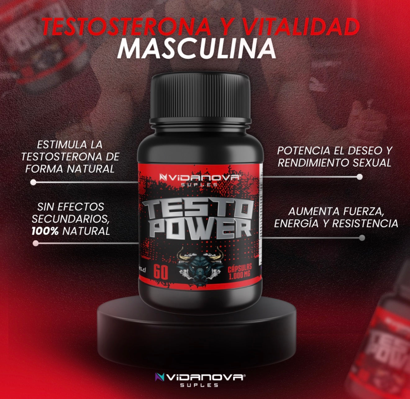 💥🦁 Testo Power 60 CAPS — Potencia tu testosterona y vitalidad masculina