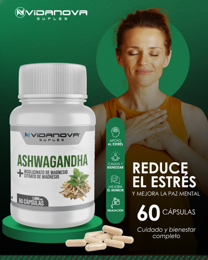 😴 Ashwagandha + Magnesio 60 CAPS — Estrés cero, sueño profundo y recuperación total
