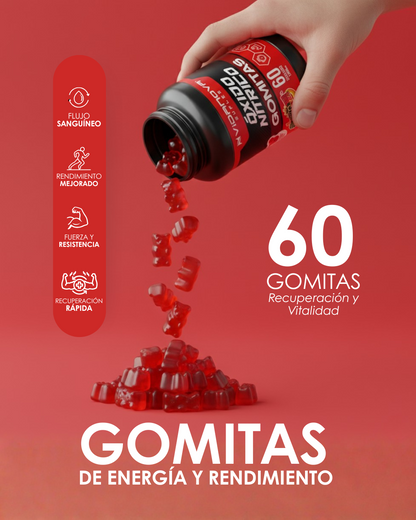 ⚡🍒 60 Gomitas Óxido Nítrico — Más bombeo y energía en cada entrenamiento