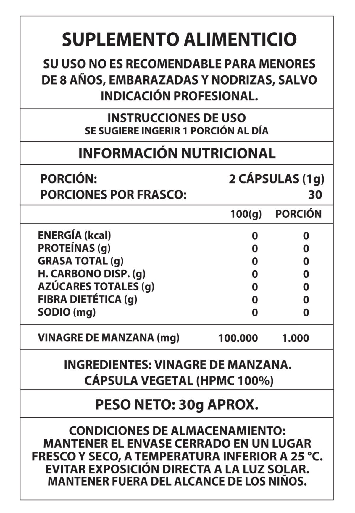 🍎💊 Vinagre de Manzana 60 CAPS — Control de peso y digestión saludable en cápsulas