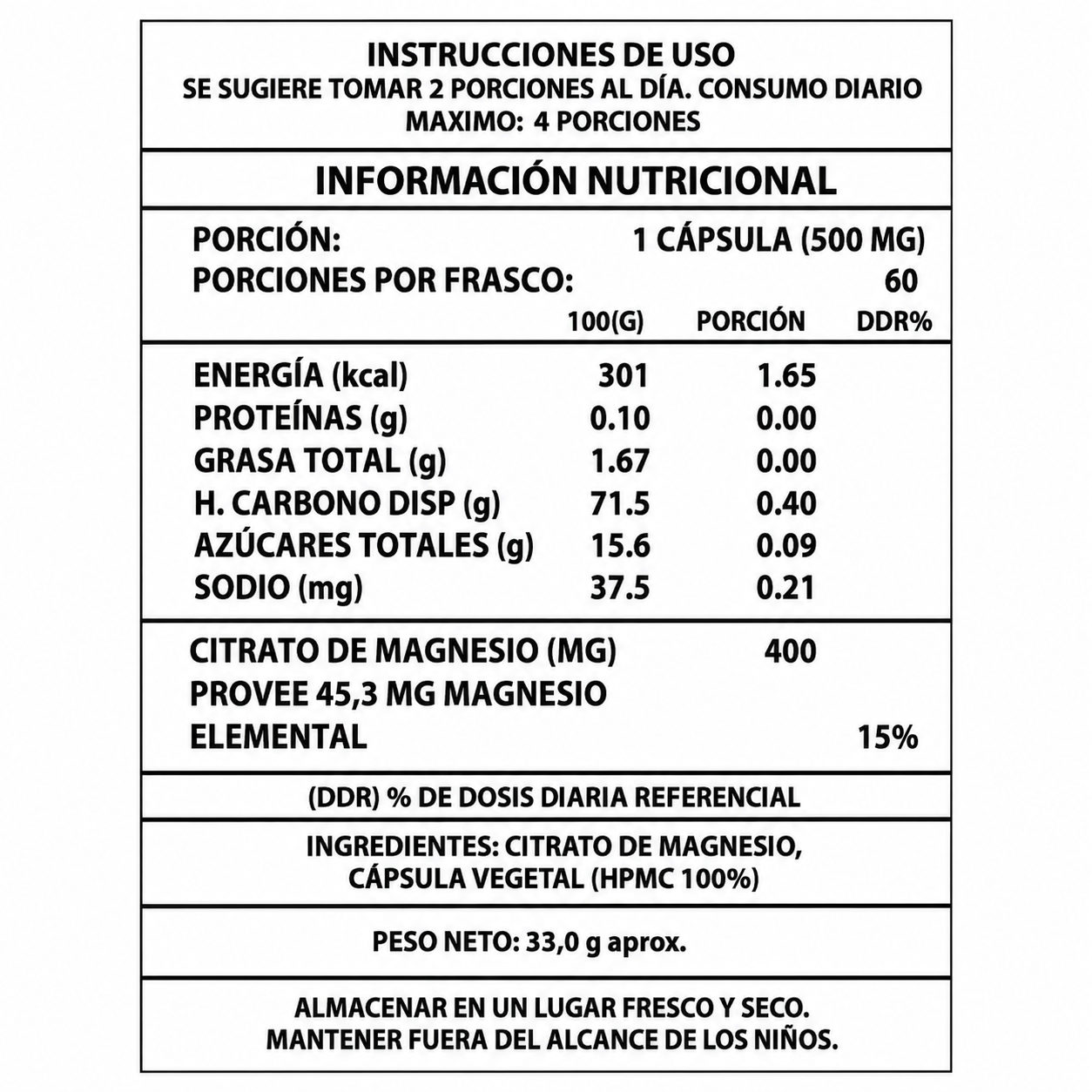🧘✨ Citrato de Magnesio 60 CAPS — Relax muscular, menos calambres y mejor sueño.