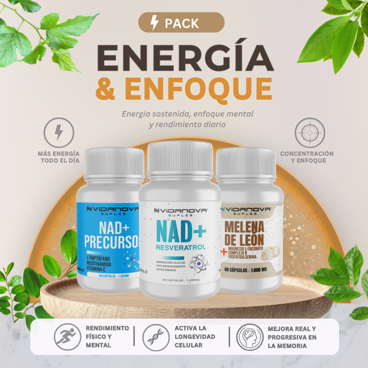 ⚡Pack Energía & Enfoque — Energía sostenida, concentración y claridad mental para rendir mejor cada día.