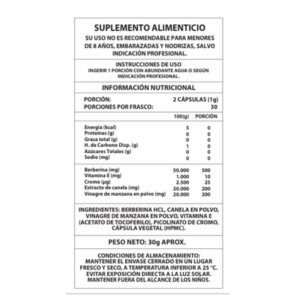 Berberina Complex 60CAPS — Activa tu metabolismo, estabiliza el azúcar y mejora tu salud cardiovascular desde adentro.