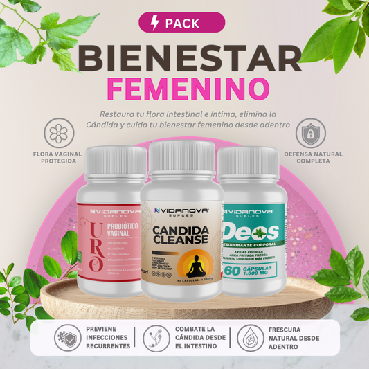 Pack Bienestar Femenino — Restaura tu flora, elimina la Cándida y  cuida tu bienestar íntimo desde adentro
