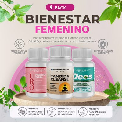 Pack Bienestar Femenino — Restaura tu flora, elimina la Cándida y  cuida tu bienestar íntimo desde adentro