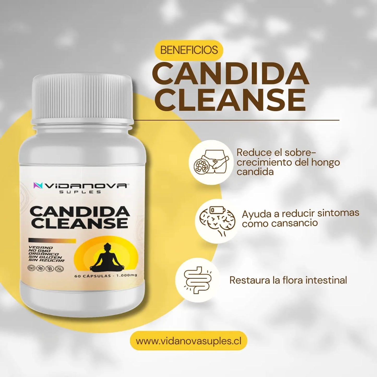 🧹 Candida Cleanse 60 CAPS — Detox intestinal y equilibrio desde adentro